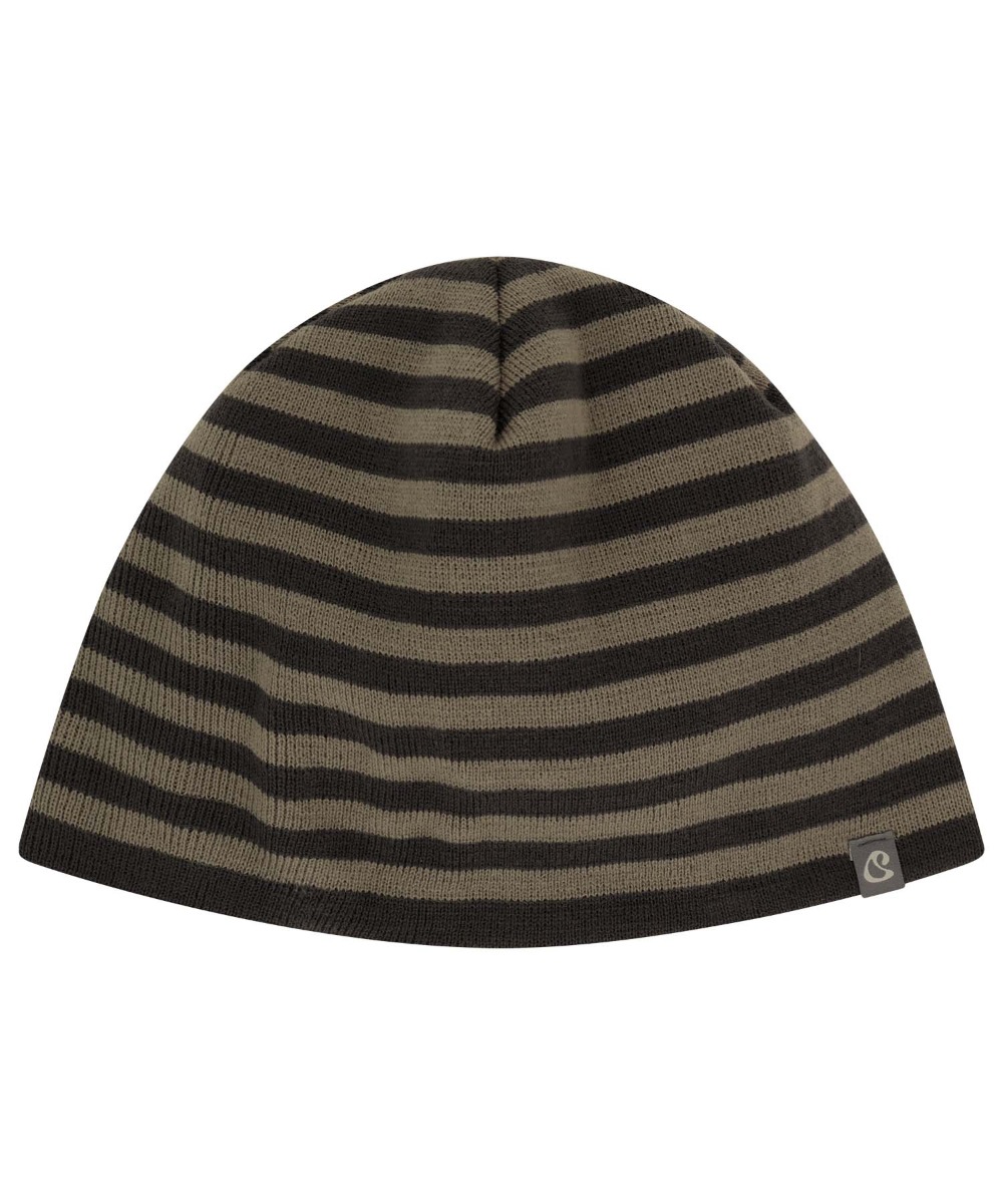 【COYSEIO】 DUAL STRIPE BEANIE : MUD KHAKI