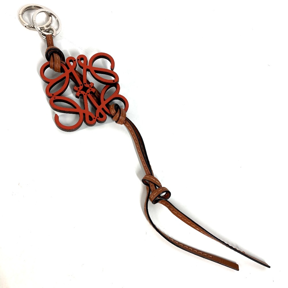 キーホルダー アナグラム バッグチャーム レザー オレンジ系