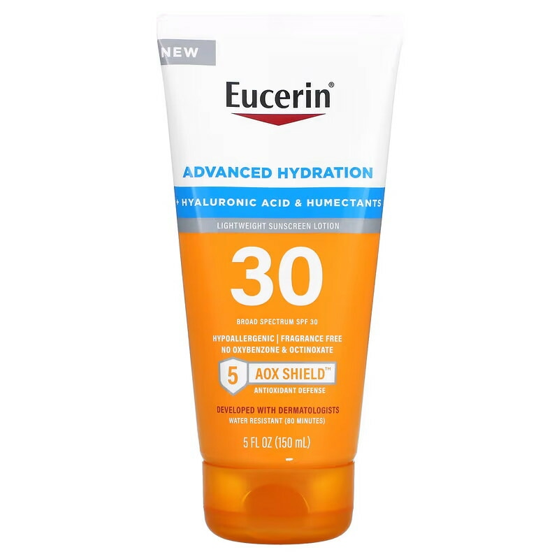 Eucerin　アドバンスド ハイドレーションライトウェイト サンスクリーン ローションSPF 30無香料5 fl oz (150 ml)