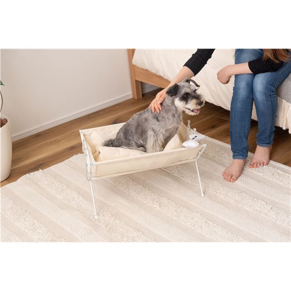 フォールディングペットベッド ホワイト 約W50xD41xH26cm