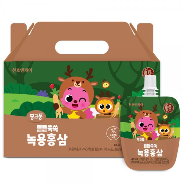 チョンホエンケア 丈夫ですっきり 子供 緑用紅参汁 천호엔케어 튼튼쑥쑥 어린이 녹용홍삼즙