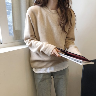 トップス カットソー ニットソー セーター 袖あり 長袖 ゆる アプリコット オレンジ ブルー きれいめ カジュアル 大人 上品 おしゃれ 主役級 存在感 春 秋 冬 10代 20代 30代 個性的