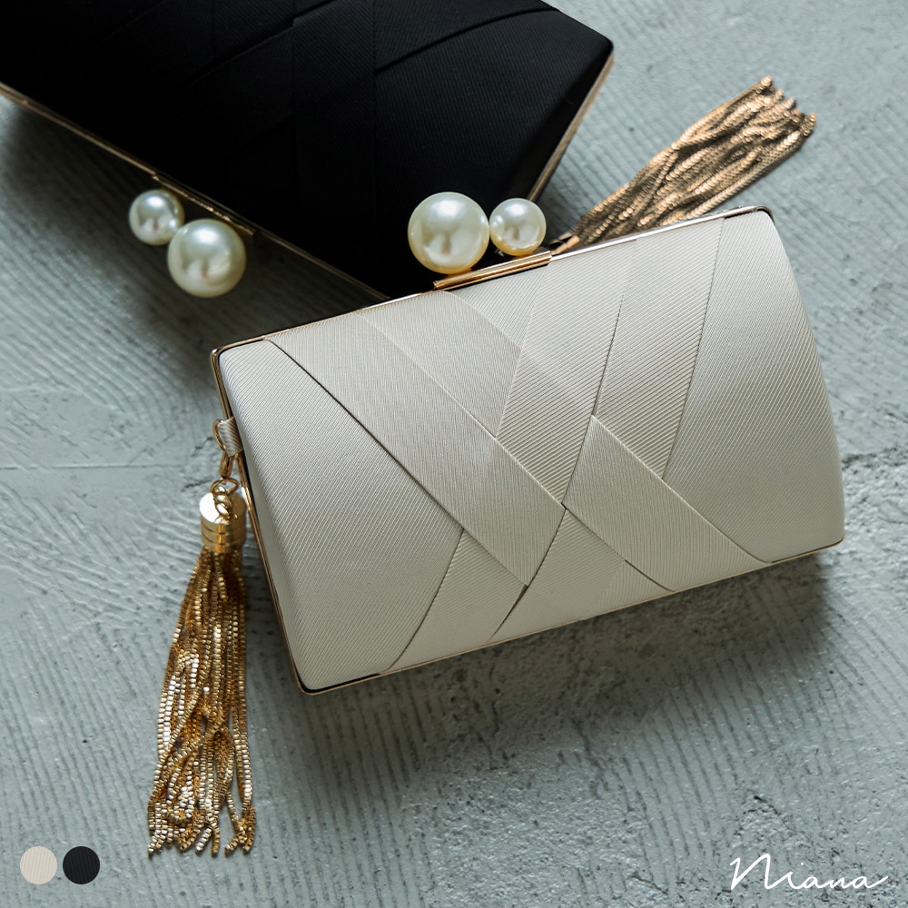 パーティー パーティーバッグ クラッチバッグ ハンドバッグ パール サテン タッセルチャーム スクエア がま口 ミニバッグ 2way 3way ショルダーバッグ 結婚式 セレモニー オケージョン