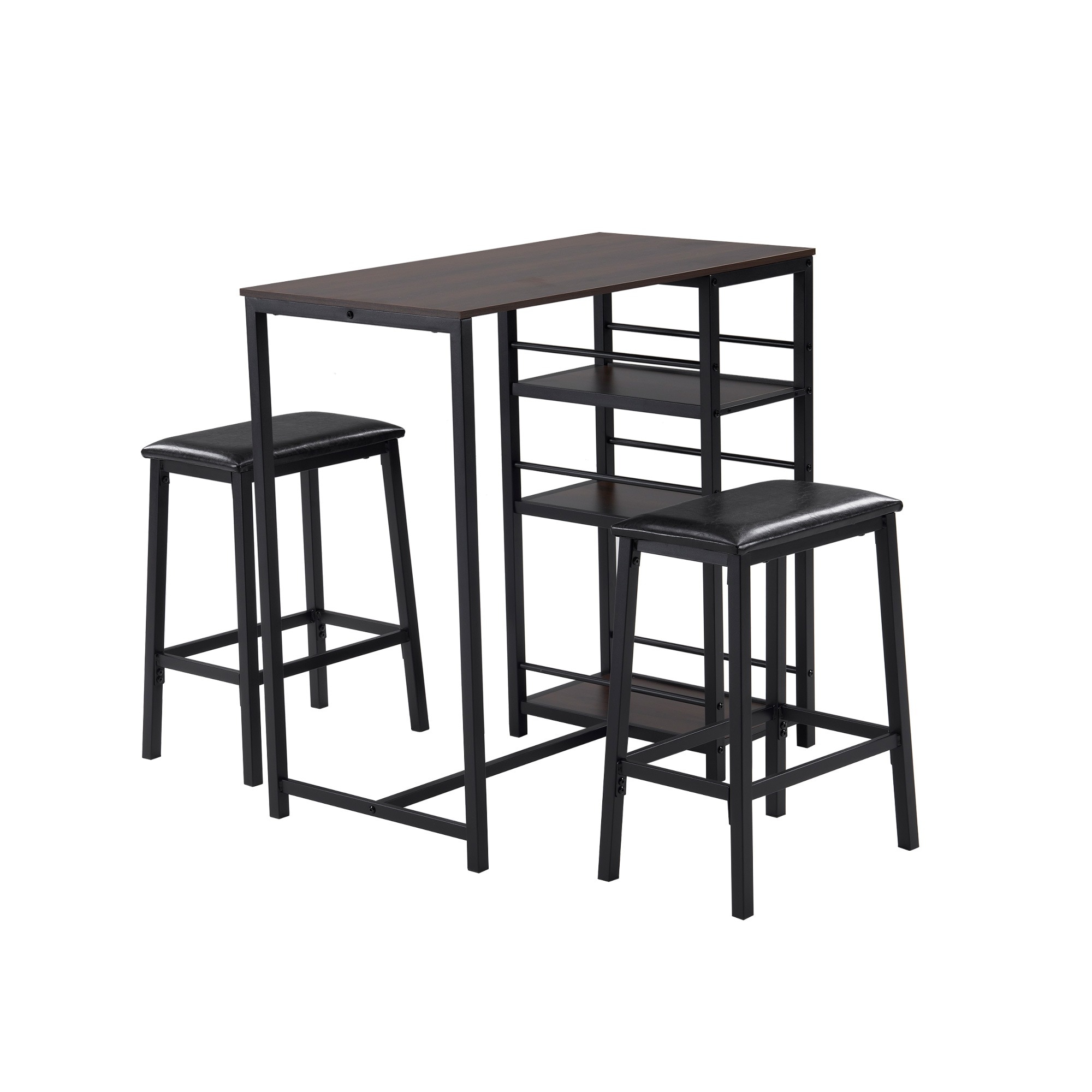 【国内発送 無-送料】1215【ブラウン】カウンター3点セット ダイニング3点セット カウンターテーブル 2人用 2人掛け 無垢材 ダイニングテーブル ダイニングテーブルセット ダイニングチェア レト