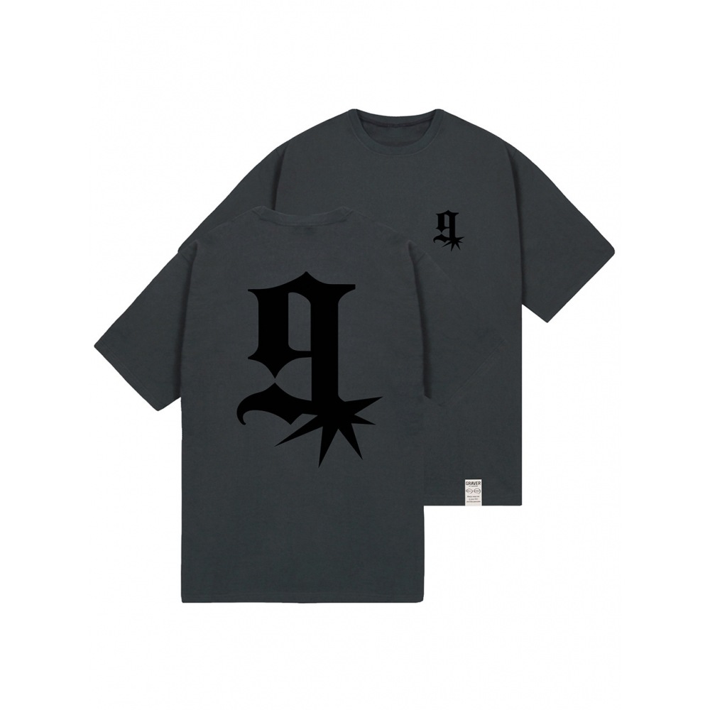 グレイバー G スターロゴショートスリーブ T シャツチャコールブラックロゴ