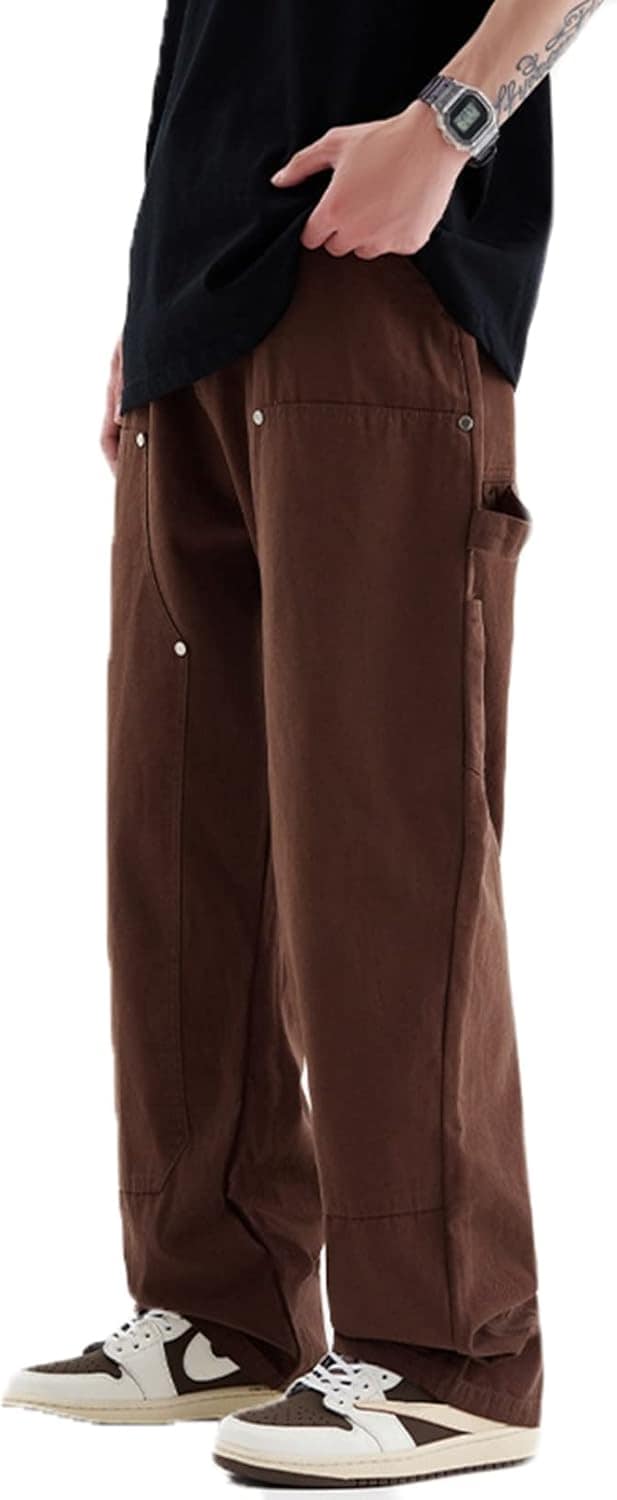カーゴパンツ メンズ ヴィンテージ ロングパンツ ミリタリー アメカジ おしゃれ ロングパンツ 無地 コットン ワイドパンツ ルーズ 長ズボン 秋服 男女兼用 イージーパンツ ユニセックス 着痩せ 街