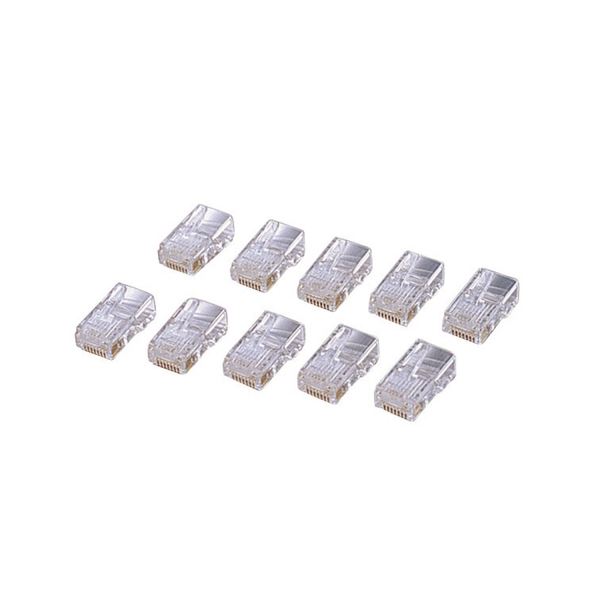 (まとめ) エレコム カテゴリー5E対応 RJ45コネクタ 単線仕様 LD-RJ45T10A 1セット(10個) (×10セット)
