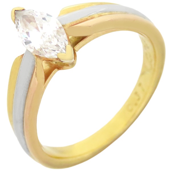 カルティエ Cartier リング 指輪 トリニティ ソリテール ダイヤリング K18WG K18YG K18PG ダイヤモンド ホワイトゴールドXイエローゴールドXピンクゴールド スリーカラー マー