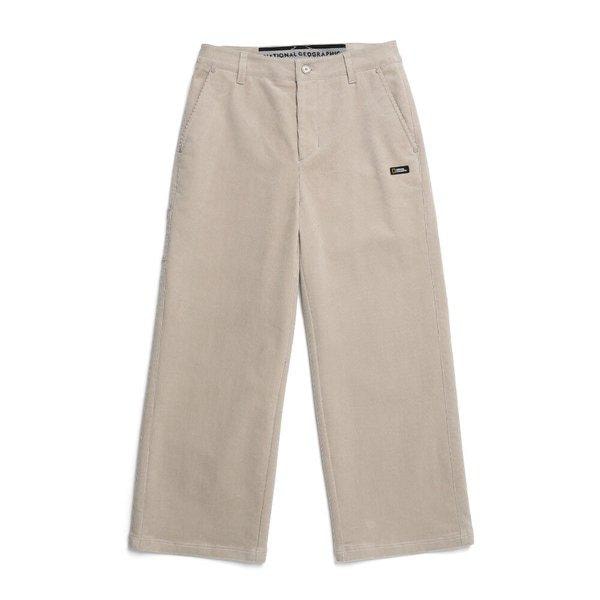 N234WPT010 女性コーデュロイワイドパンツ CRYSTAL BEIGE