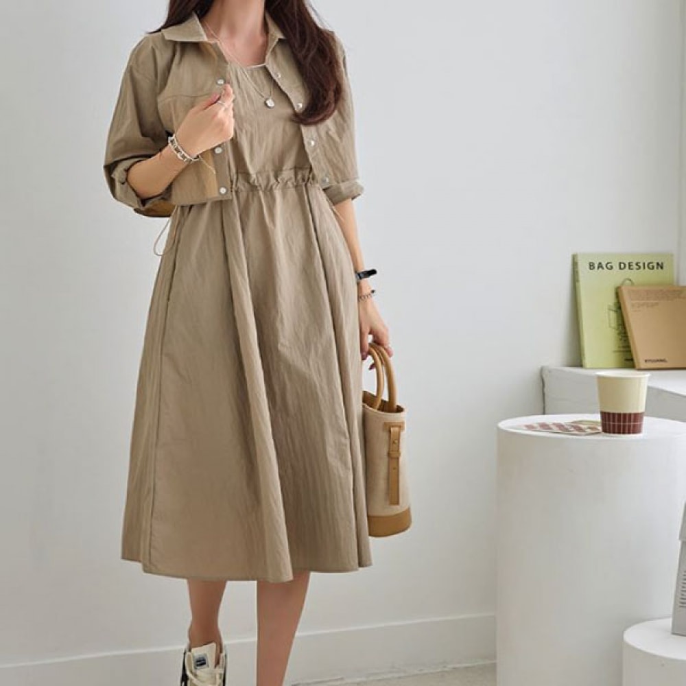 [マーク21] バスロッククロップジャケット+ノースリーブワンピース NK51-セット-11