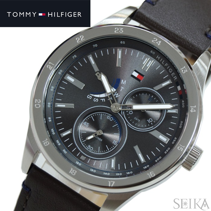【信頼】 トミーヒルフィガー 時計 (360)1791637 TOMMY HILFIGER 時計 グレー ダー メンズ腕時計