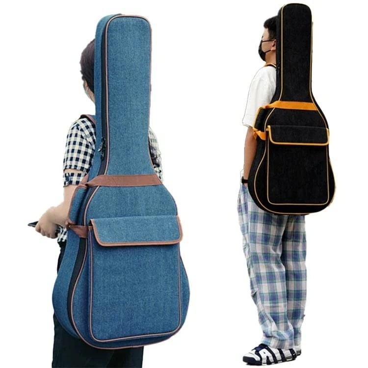 ギグバッグ　防水　ギターバッグ　クラシック　ギターケース アコギ エレキ　デニム　リュック型　手提げ アクセサリー　2colors　個性的　40インチ　41インチ　楽器　上品 アクセサリー アコース
