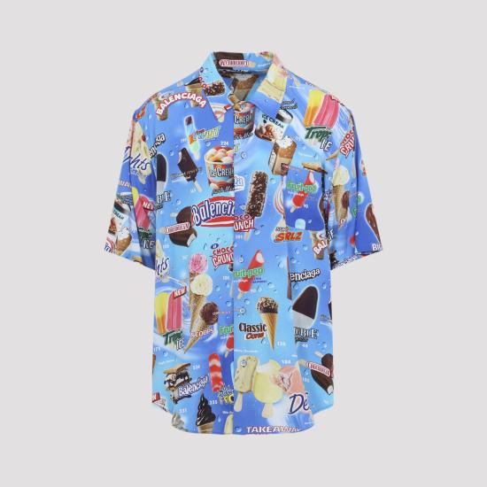 BALENCIAGA Men Long Tops 852334 TTL24 4011 BLUE