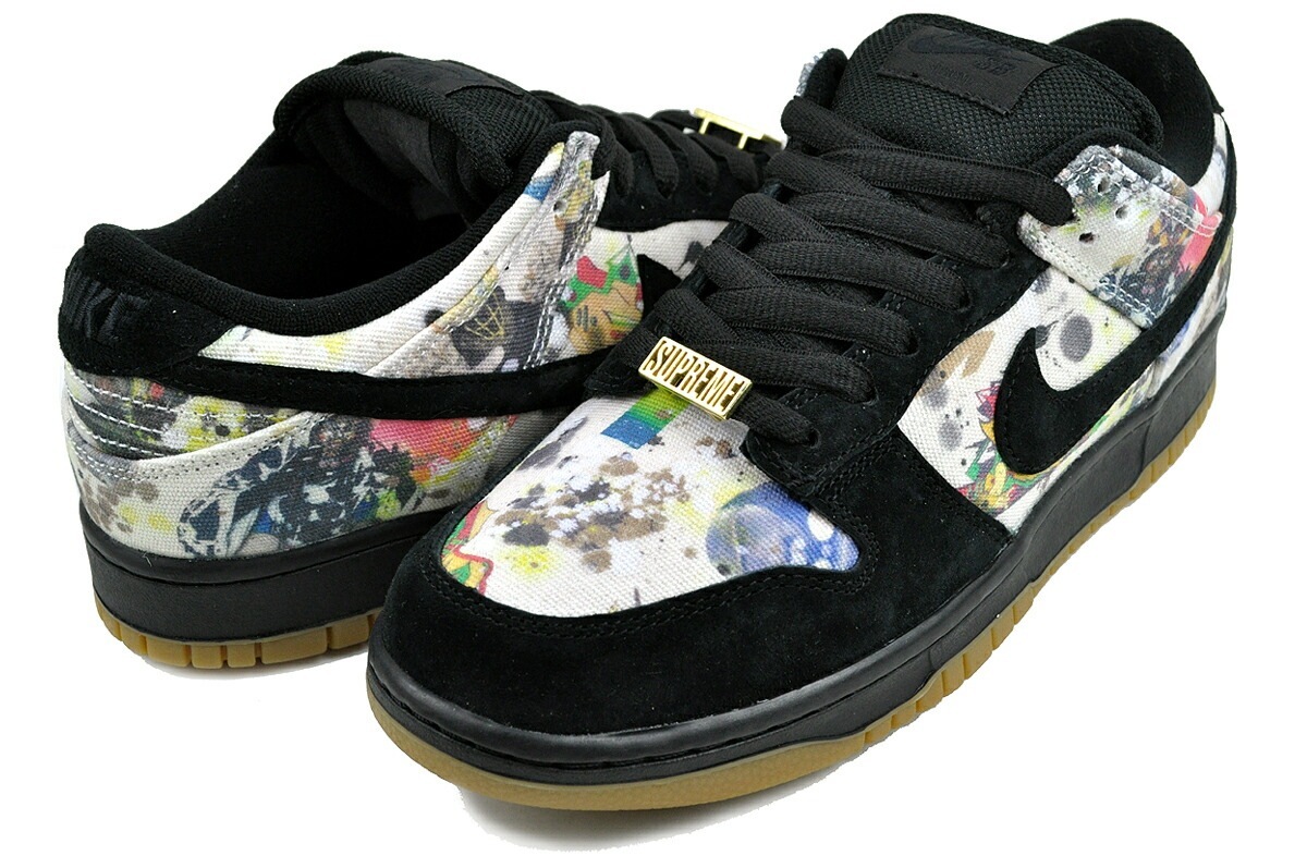 スケートボーディング ダンク ロー QS シュプリーム ラメルジー ブラック マルチ クイックストライク fd8778-001