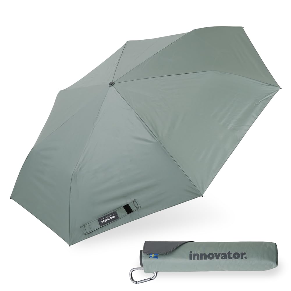 小川(Ogawa) 【2025】 軽量ワイド折りたたみ傘 手開き 60cm innovator 晴雨兼用 UVカット率＆遮光率100％ 遮熱加工 はっ水 ペールグリーン 7本骨 カーボン骨 収納ケース