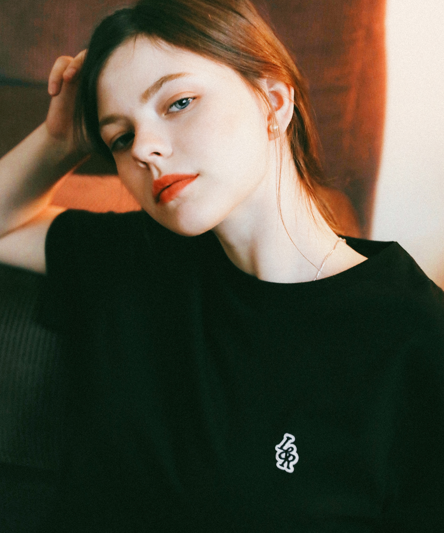 LOSSYROW L&R パッチポイントショートスリーブ T シャツブラック