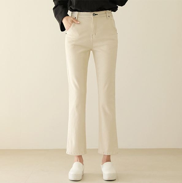 [bbaebbae] (SLL) [韓国生産/自社製造] ストレッチ抜群 ポケットに配したステッチが