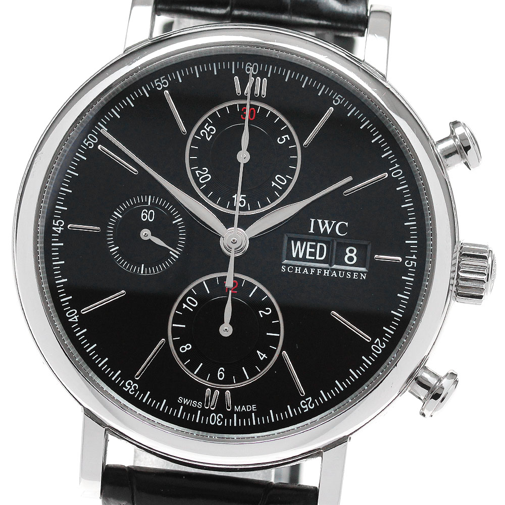 IWC SCHAFFHAUSEN IW391002 ポートフィノ クロノグラフ デイデイト 自動巻き メンズ _842488【中古】