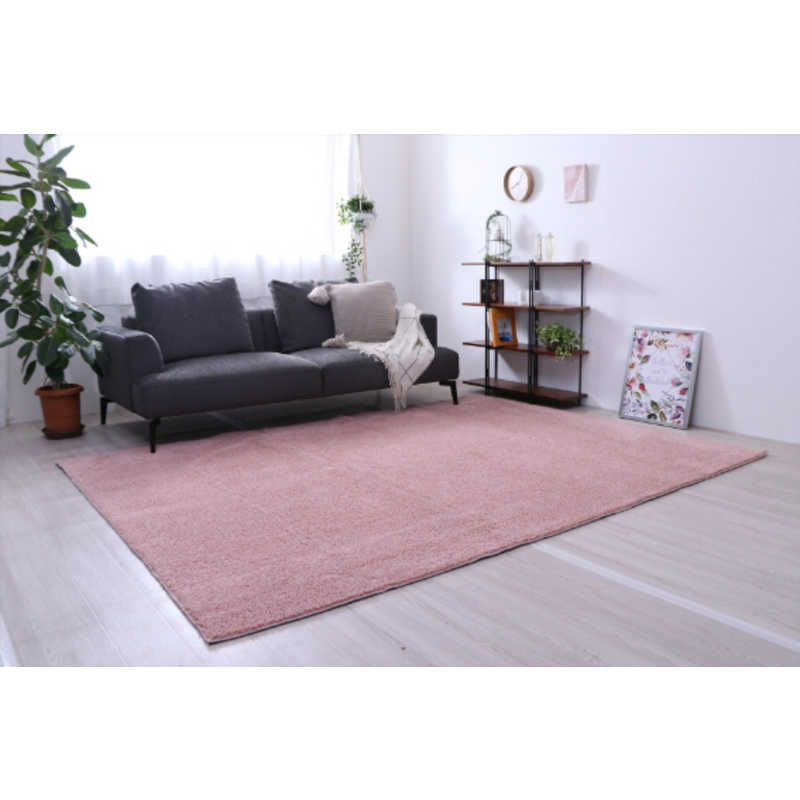 イケヒコ　タフト風ミックスパイルラグ プリーム (約200×250cm/ローズ)