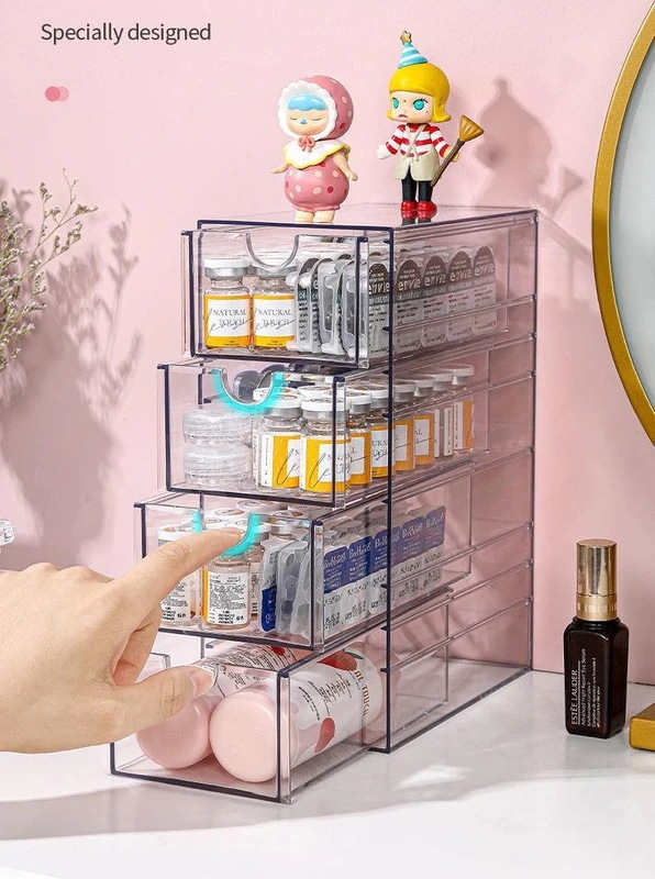 4層アクリル収納ボックス,オーガナイザー,化粧品,ペン,化粧品,収納ホルダー,積み重ね可能なディスプレイ
