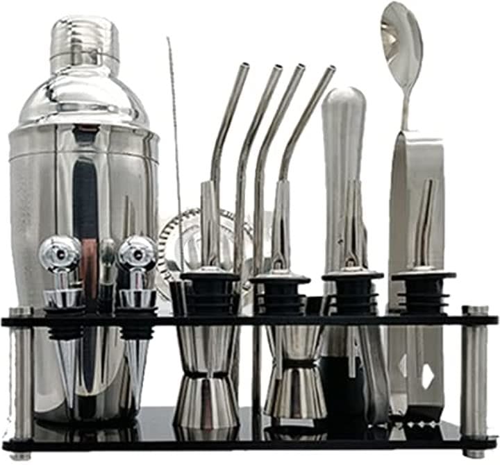 カクテルシェーカー 最多個数 20点セット シェイカー バーテンダー カクテルセット 最多ツール ステンレス製 業務用 550ml 4,714円