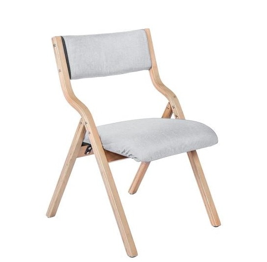 ライトグレー ダイニングチェア 木製 椅子 完成品 介護チェア イス 折りたたみチェア カバー洗える　7色選択可能 リビング