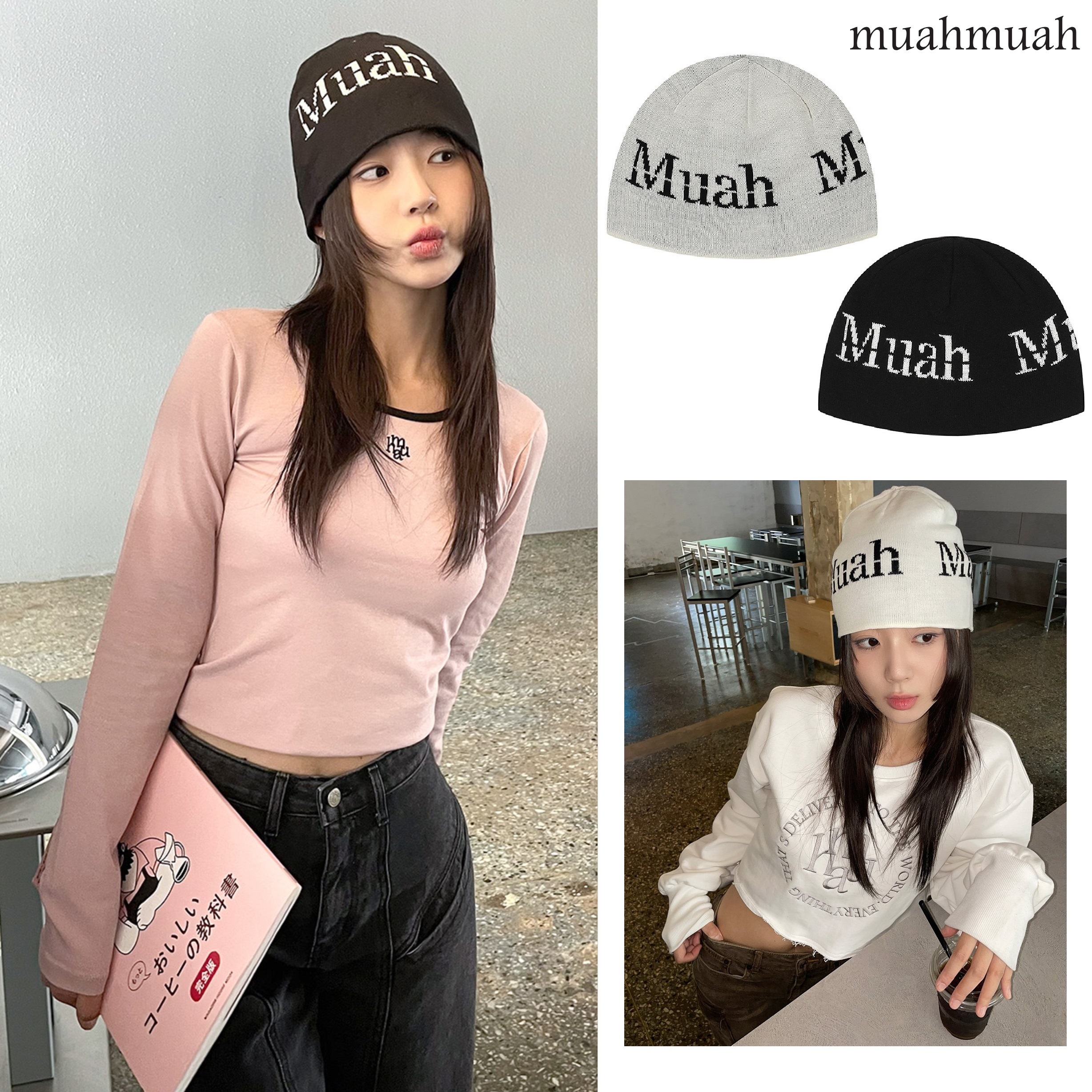 JACQUARD LOGO BEANIE 2色 新商品 韓国人気 男女共用 肝節期 カップルアイテム 冬のファッション