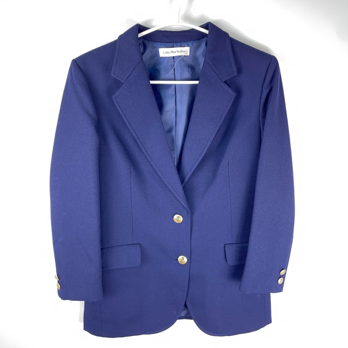 【中古】LADIES NEW YORKER レディース ニューヨーカー 金ボタン 2Bテーラードジャケット ブレザー サイズ9 ネイビー レディース 5,368円