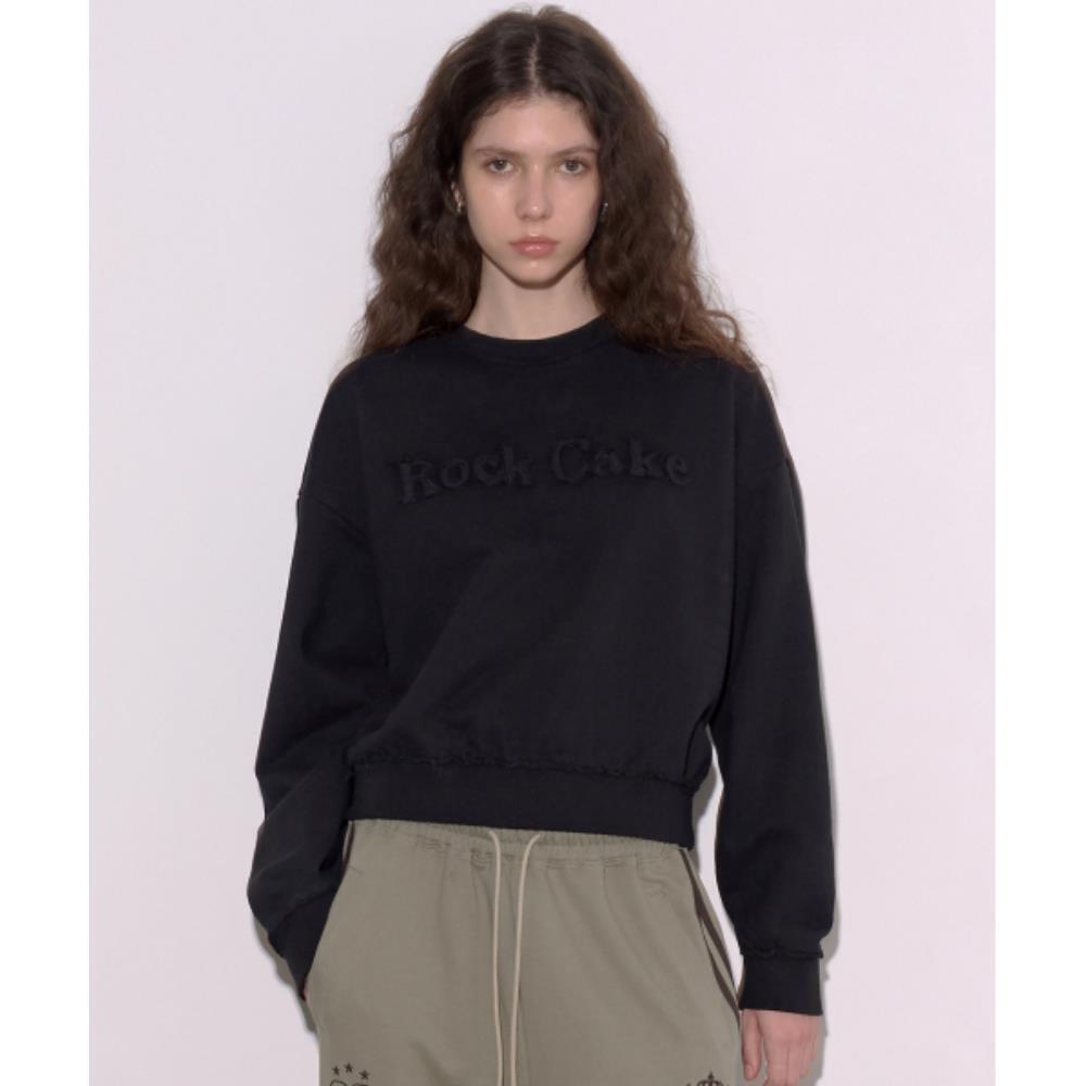 ROCKCAKE Basic Logo Applique Sweatshirt Black RC24TP142