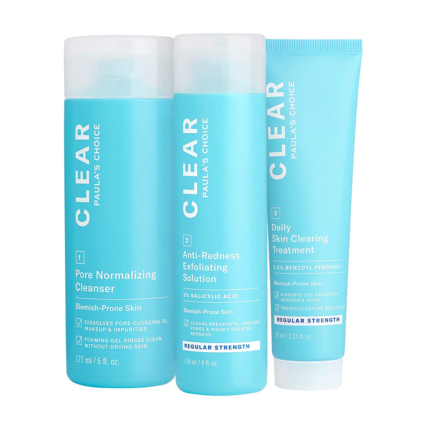 Paulas choice clearr egularstrengthニキビキット顔のニキビと毛穴の