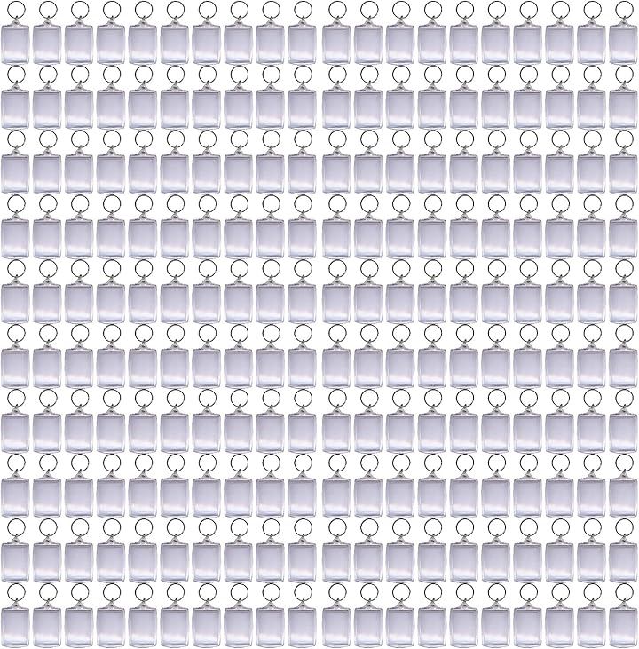 フォートキーホルダー ハメパチ 写真キーチェーン フォトフレーム 写真入れ オリジナルキーホルダー 200個 通常包装(クリア)