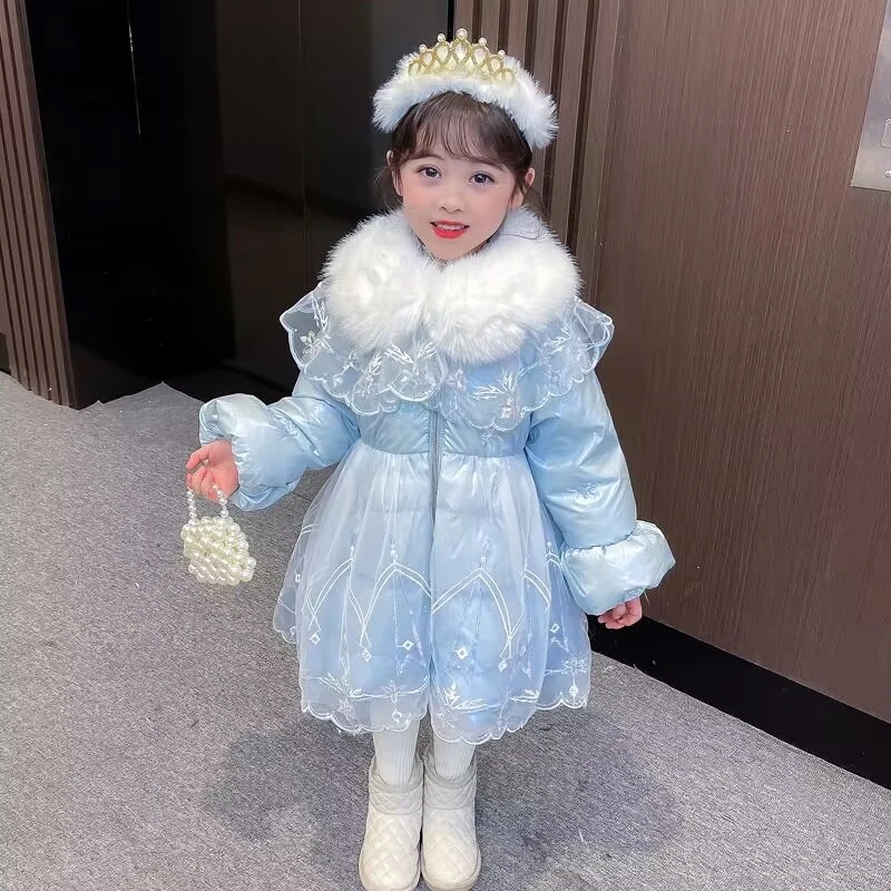 女の子の冬着綿入れ冬の新型韓国版洋風コート子供のダウン綿入れ女の子の中長期赤ちゃんの綿入れ
