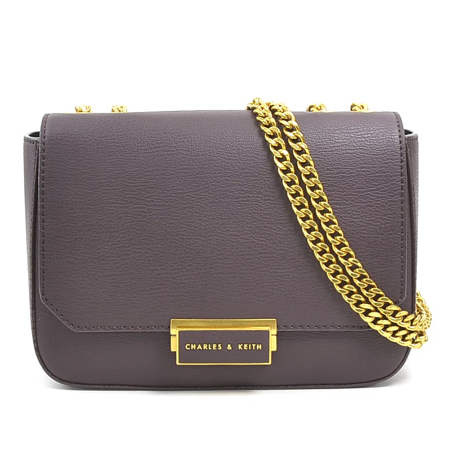 CHARLES & KEITH チャールズアンドキース ショルダーバッグ レザー ボルドー レディース h31169a