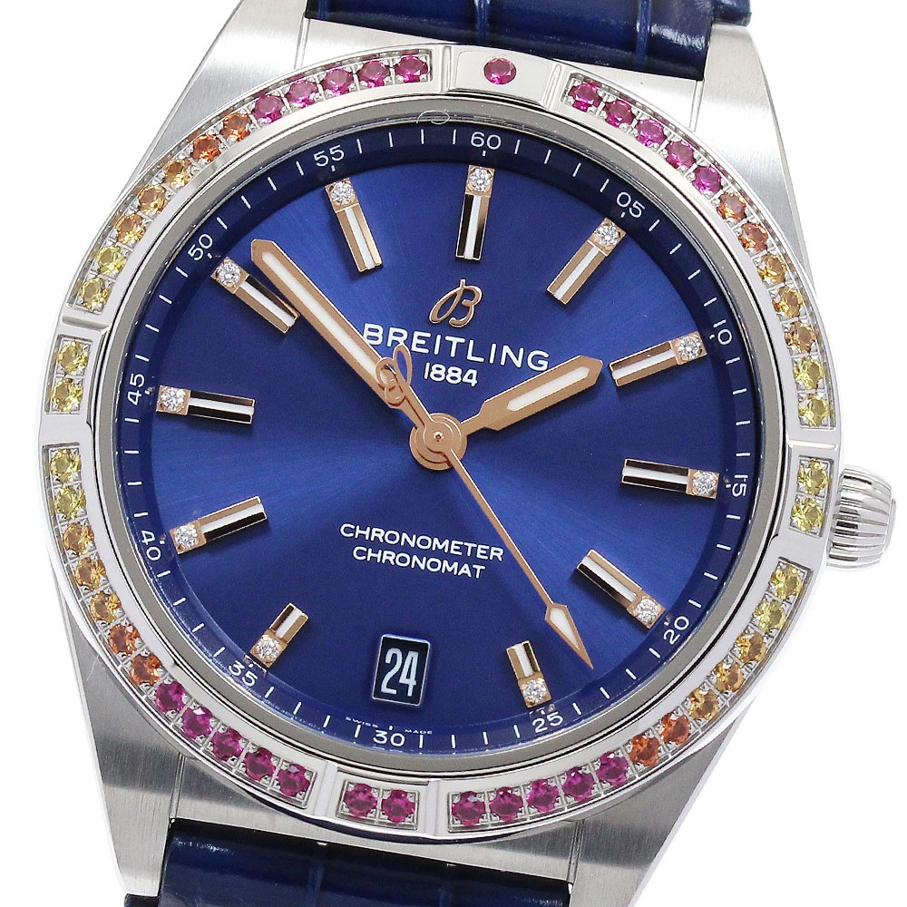 ブライトリング BREITLING A10380 クロノマット オートマチック 36 11Pダイヤ ダイヤベゼル 自動巻き レディース 良品 _885328【中古】