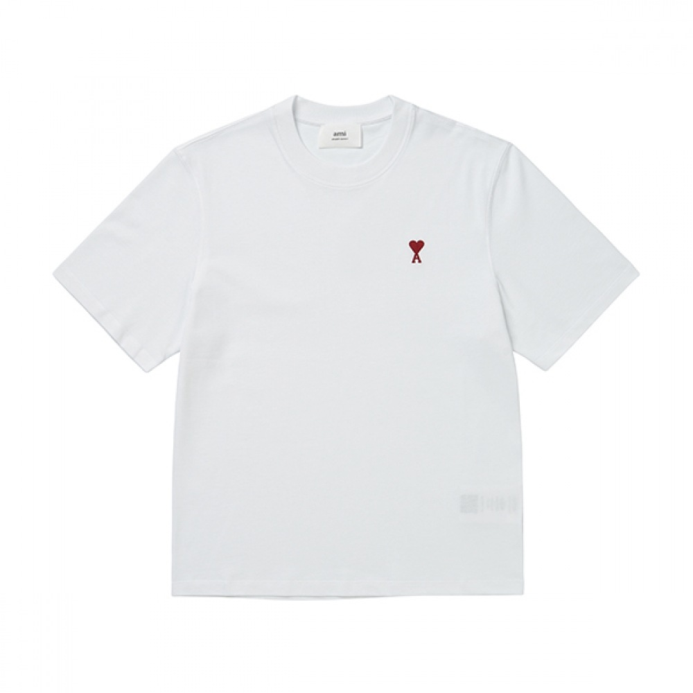 AMI BFUTS005 726 100 アミードクールスモールハートロゴパブリックショートスリーブ T シャツ