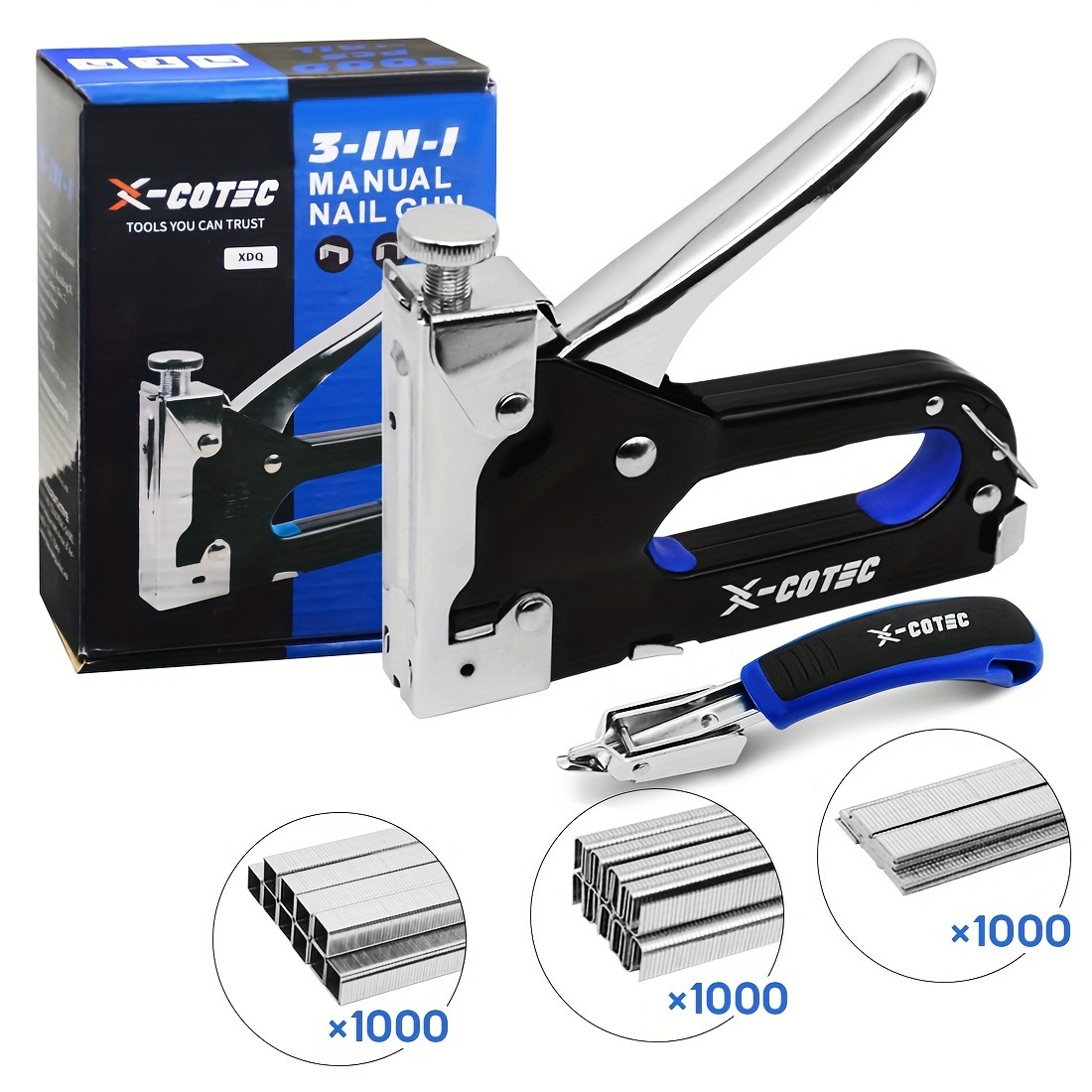 ステープルガン ヘビーデューティキット 3000ステープル付き3 in 1 ヘビーデューティステープルガン 木材用壁用ステープラーヘビーデューティステープルガン 張り地用木材用