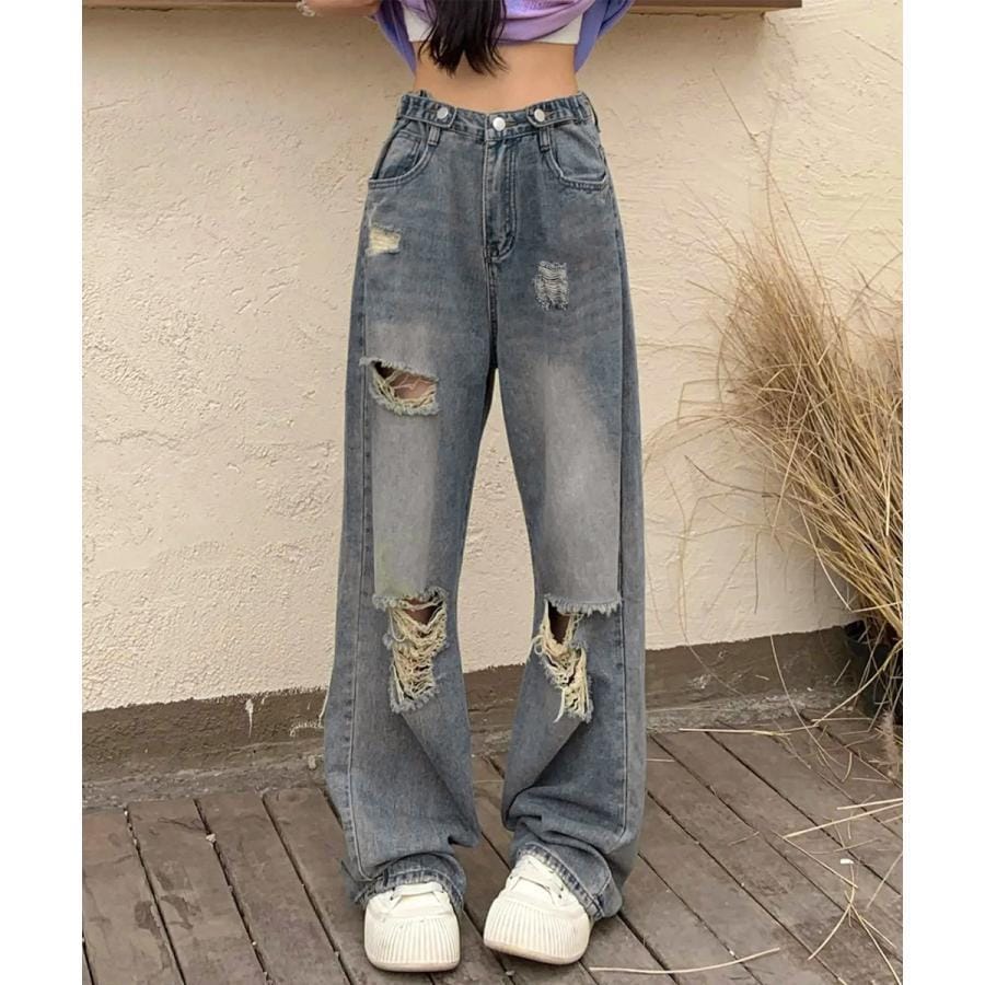 期間限定オファーダメージデニムパンツ クラッシュジーンズ