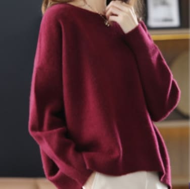 シンプル長袖ゆったりニット トップス ニット セーター ロング丈 長袖 ラウンドネック ワイド 5,111円