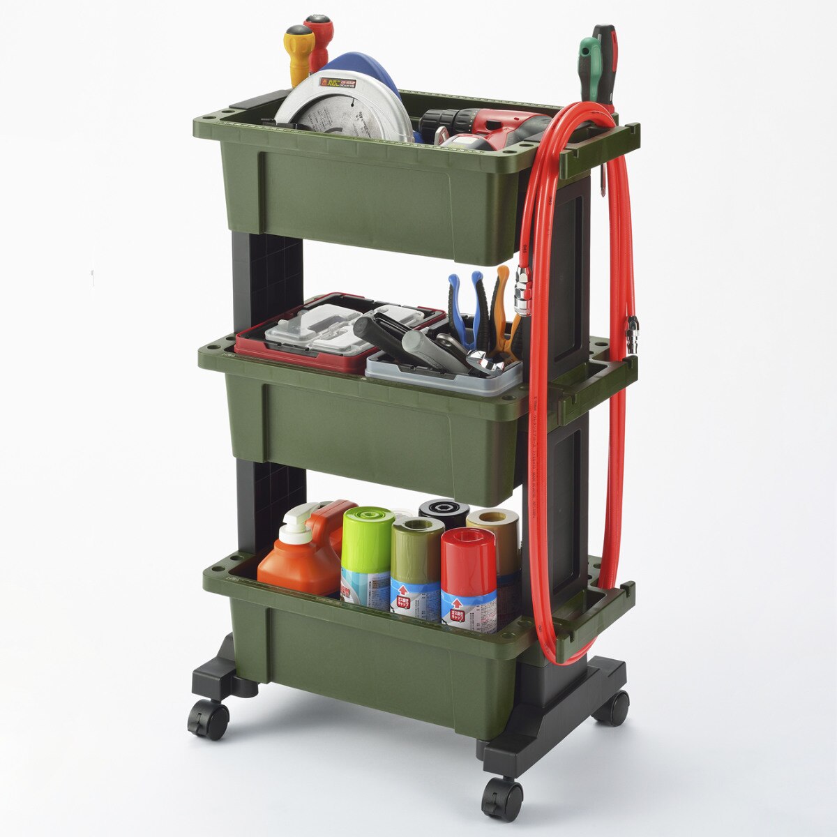 ツールワゴン ボックス3段 送料無料 ツールボックス ワゴン ツール カート コンテナ