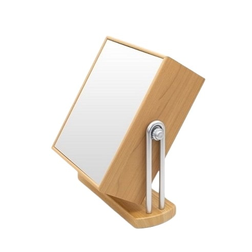 無反転鏡 左右反転鏡 他人が見る私の顔反転鏡 (ウッド色)(韓国で初めて人気!!)韓国製品