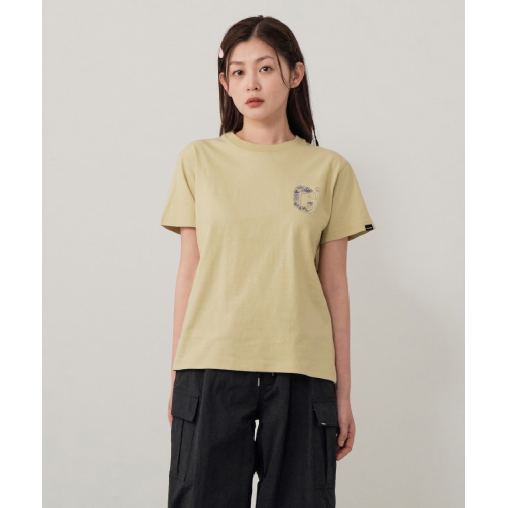 COVERNAT ウーマンウーマンステッチ C ロゴ T シャツライム