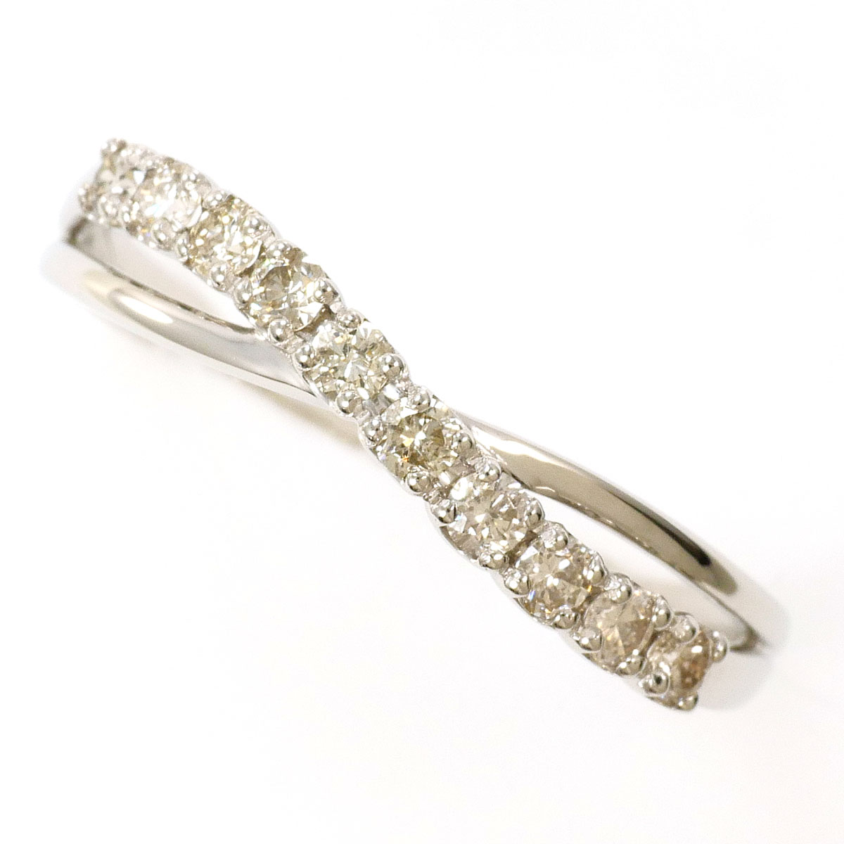PT900 プラチナ リング・指輪 16号 ダイヤモンド 0.30ct 総重量約2.3g 中古