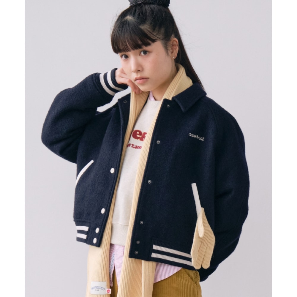 COVERNAT 女性用バーシティジャケットネイビー