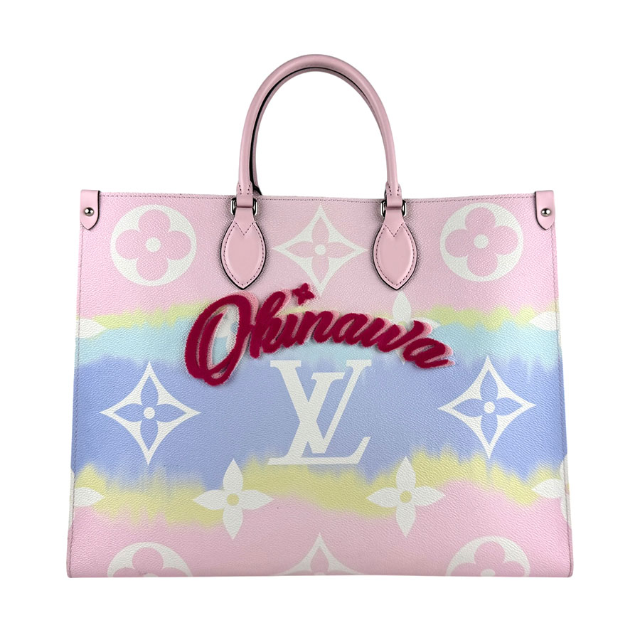 ルイ ヴィトン LOUIS VUITTON ハンドバッグ ショルダーバッグ エスカル オンザゴーGM PVC パステル シルバー レディース M45191 z6658