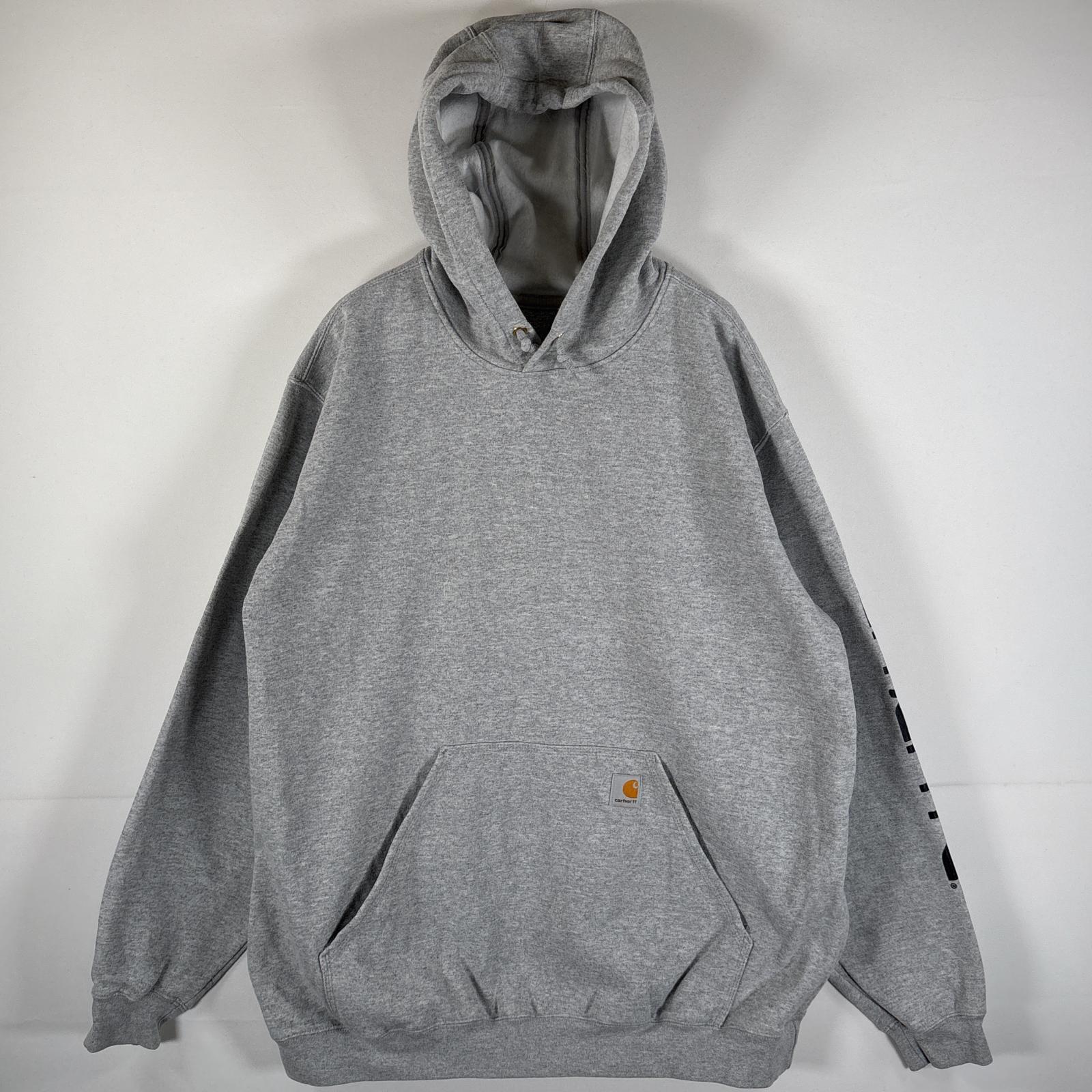 古着 パーカー ビッグサイズ ORIGINAL FIT マフポケット ワンポイントロゴ 肉厚 XL グレー メンズ