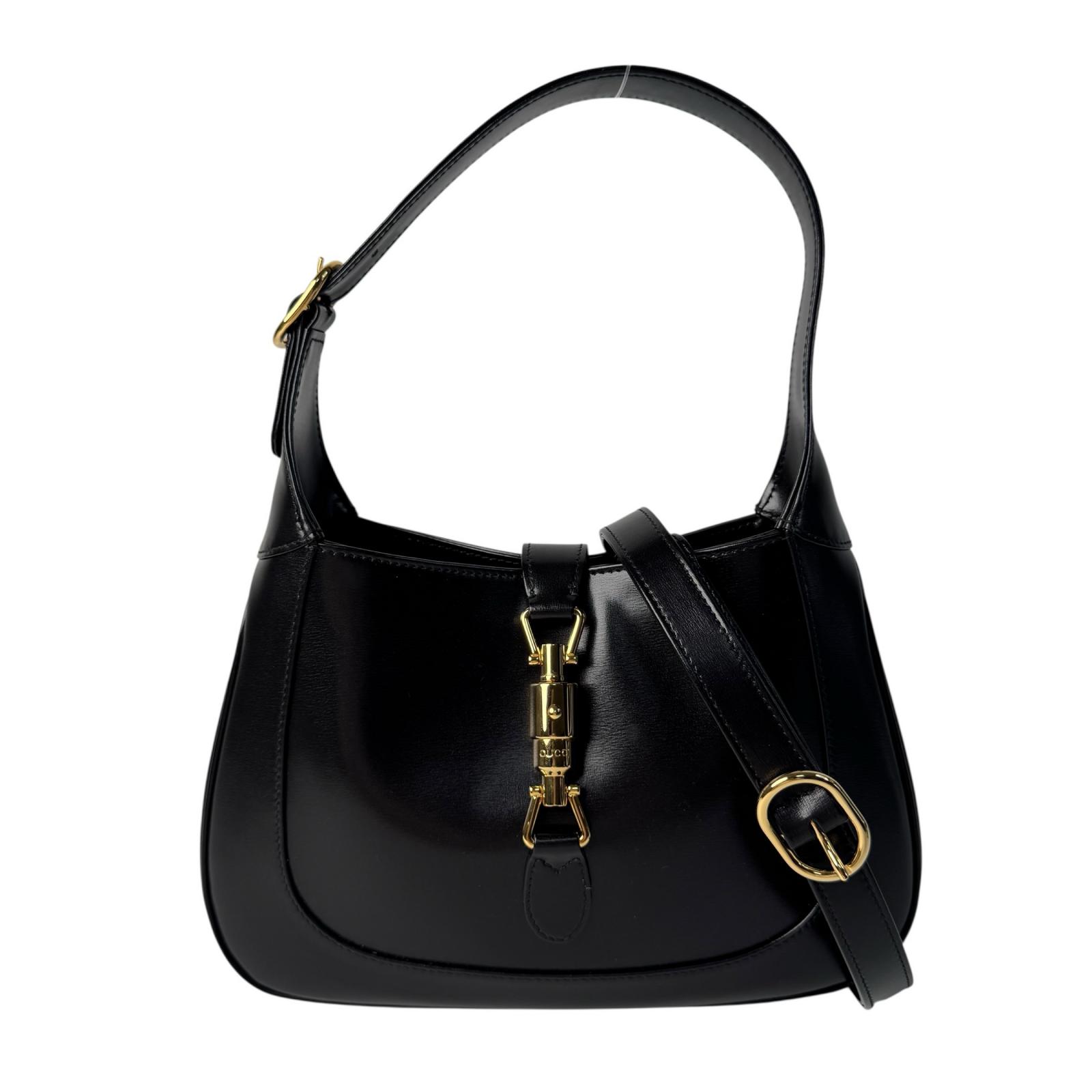 グッチ GUCCI ジャッキー 1961 レザー 2way ショルダーバッグ ハンドバッグ ブラック 636709 斜めがけ クロスボディ レディース