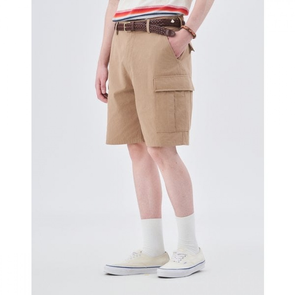 [24S] ベージュミリタリーブルーカーゴショーツ HZPA4B883I2