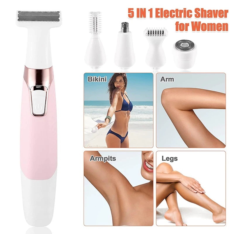 敏感肌用 脱毛器 女性の 充電式電気かみそり バイキニ 眉毛 顔の脱毛用 5 in 1 自動照射 全身適用 冷感脱毛器