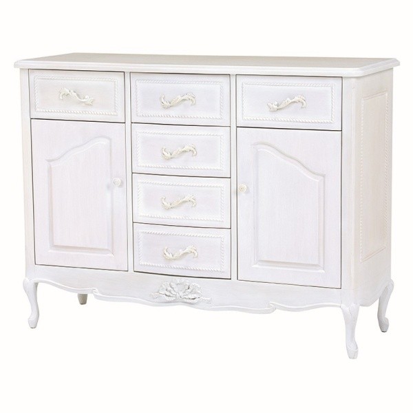 クラシック風 キャビネット 猫脚 アンティーク調 リビングボード お姫様風 開梱設置サービス込