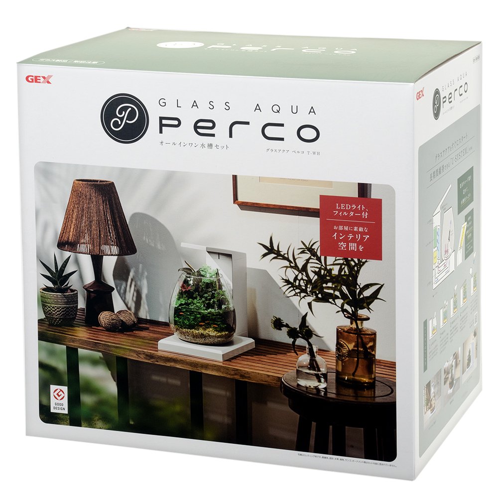 ＧＥＸ　水槽セット　グラスアクア　ＰＥＲＣＯ　Ｔ－ＷＨ　２０X２０X２０ｃｍ　ペルコ　メダカ　小型水槽　ＣＲＣ10―11―03―30―10